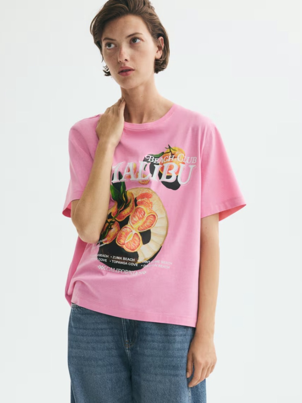 Women’s Pink 'Malibu Beach Club' Graphic Tee